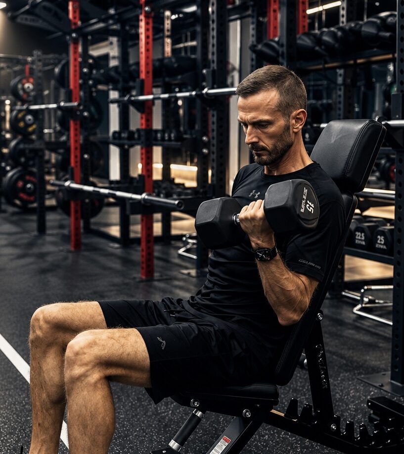 Strength training exercise focused on building muscle and strength